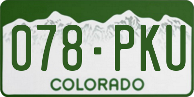 CO license plate 078PKU
