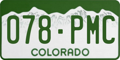CO license plate 078PMC