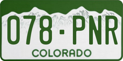 CO license plate 078PNR