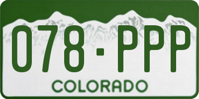 CO license plate 078PPP