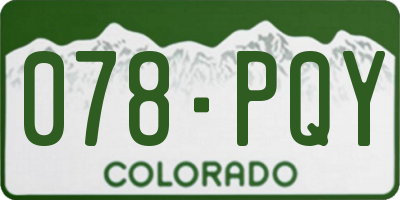 CO license plate 078PQY
