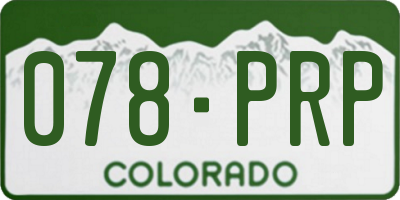 CO license plate 078PRP
