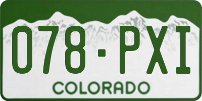 CO license plate 078PXI
