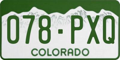 CO license plate 078PXQ