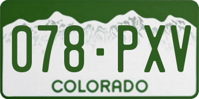 CO license plate 078PXV