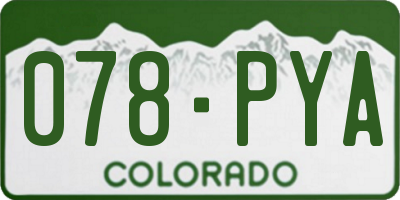 CO license plate 078PYA