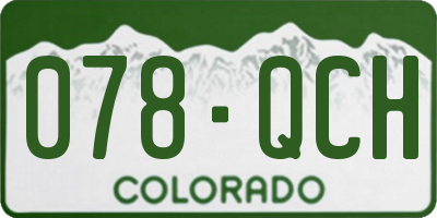 CO license plate 078QCH