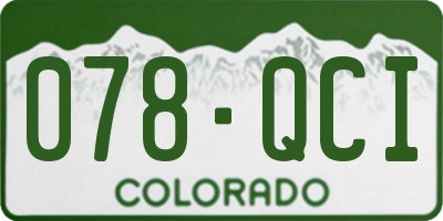 CO license plate 078QCI