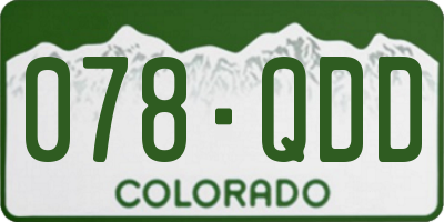 CO license plate 078QDD