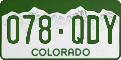 CO license plate 078QDY