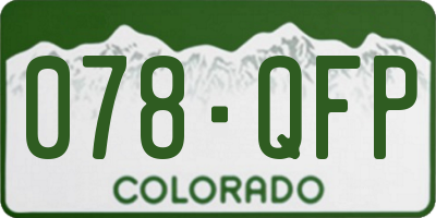 CO license plate 078QFP