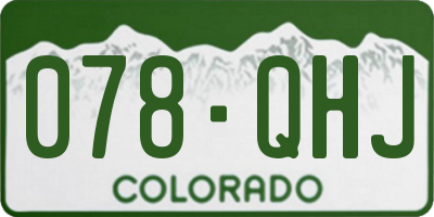 CO license plate 078QHJ