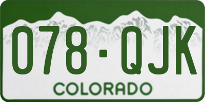 CO license plate 078QJK