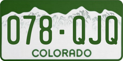 CO license plate 078QJQ