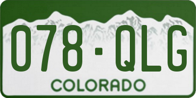 CO license plate 078QLG