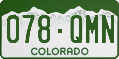 CO license plate 078QMN