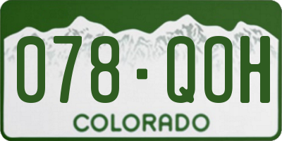 CO license plate 078QOH