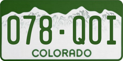 CO license plate 078QOI