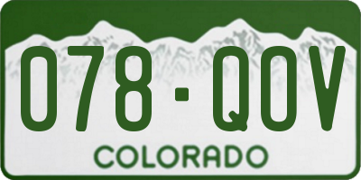 CO license plate 078QOV