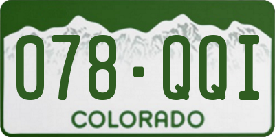 CO license plate 078QQI