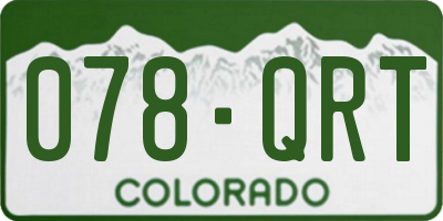 CO license plate 078QRT