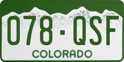 CO license plate 078QSF