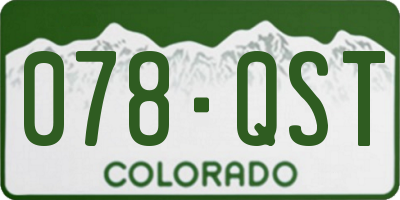 CO license plate 078QST