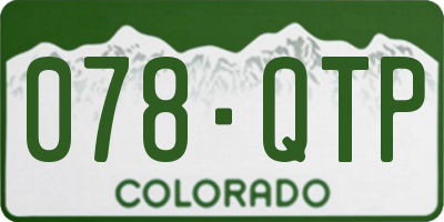 CO license plate 078QTP