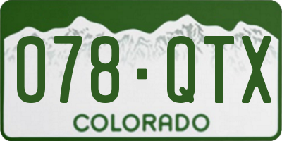 CO license plate 078QTX