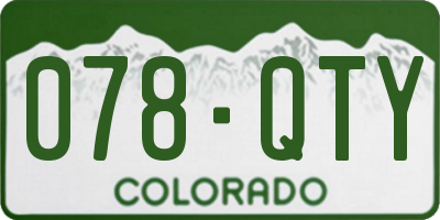CO license plate 078QTY