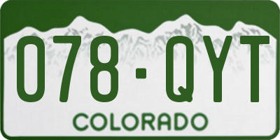 CO license plate 078QYT