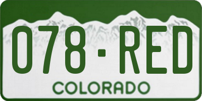 CO license plate 078RED