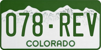 CO license plate 078REV