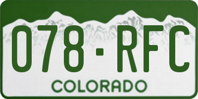 CO license plate 078RFC