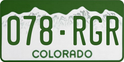 CO license plate 078RGR