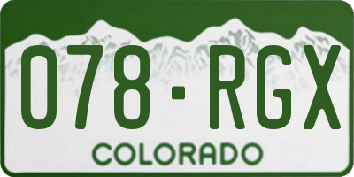 CO license plate 078RGX