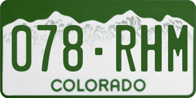 CO license plate 078RHM