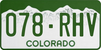 CO license plate 078RHV