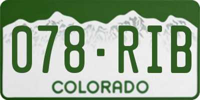 CO license plate 078RIB