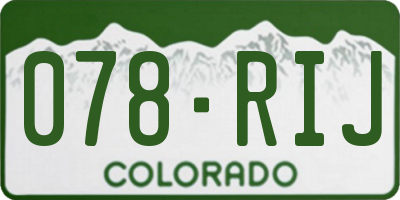 CO license plate 078RIJ
