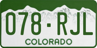 CO license plate 078RJL