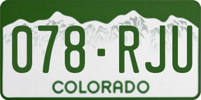 CO license plate 078RJU