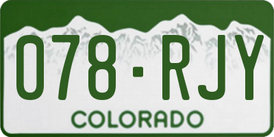 CO license plate 078RJY