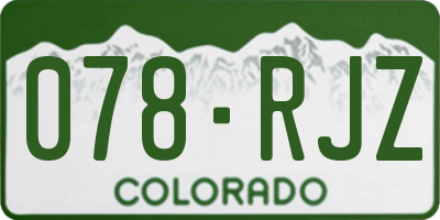 CO license plate 078RJZ