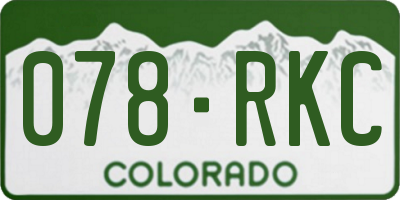 CO license plate 078RKC