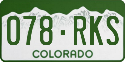 CO license plate 078RKS