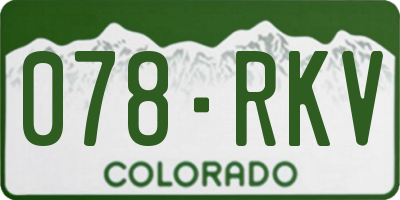 CO license plate 078RKV
