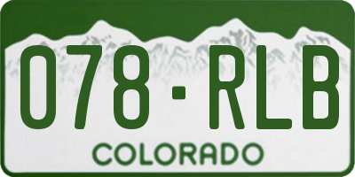CO license plate 078RLB