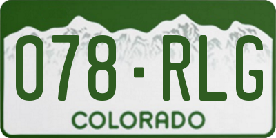 CO license plate 078RLG