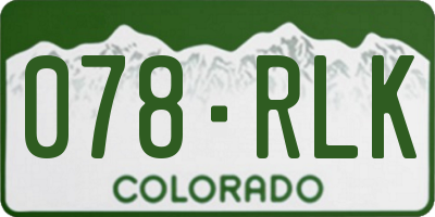 CO license plate 078RLK